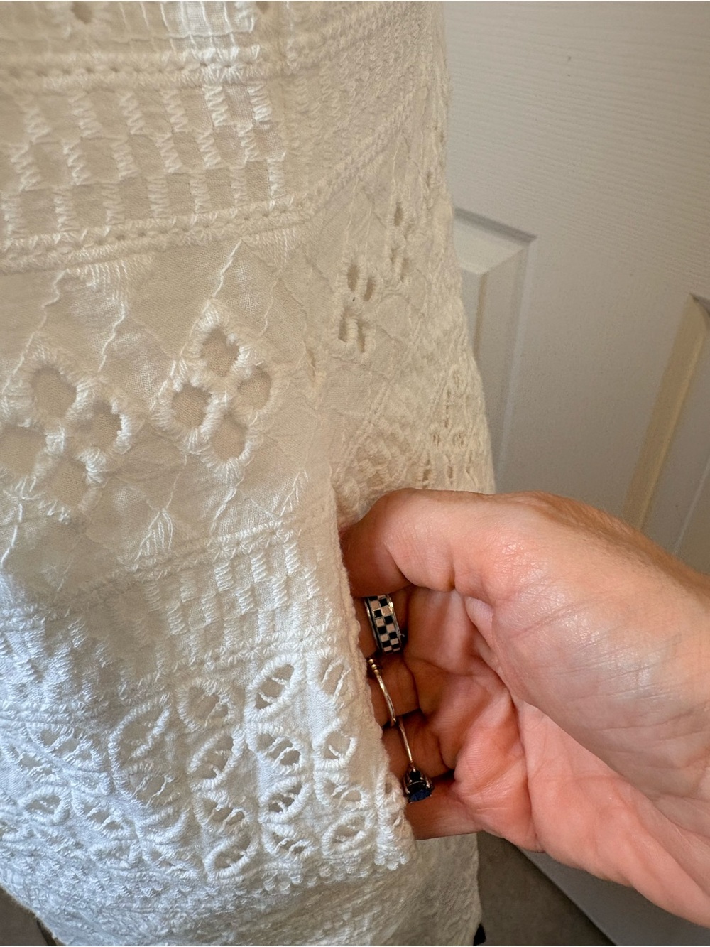 Heyton White Cotton Eyelet Mini Dress Bridal Preppy Feminine Size 4 - Picture 4 of 7